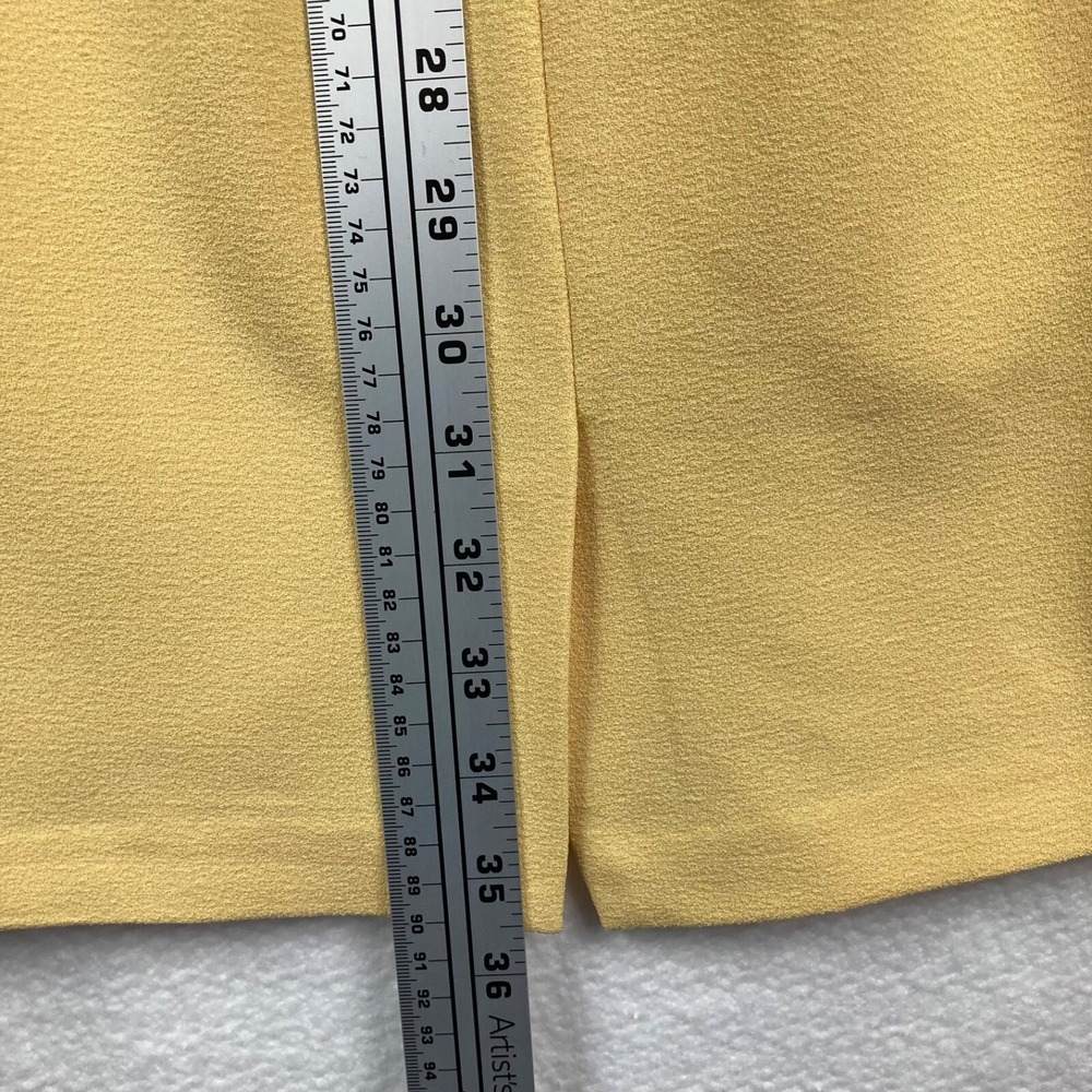 Vince Camuto Womens Yellow Pleated Cape Collar Fitted Dress Size 2 - Picture 11 of 13